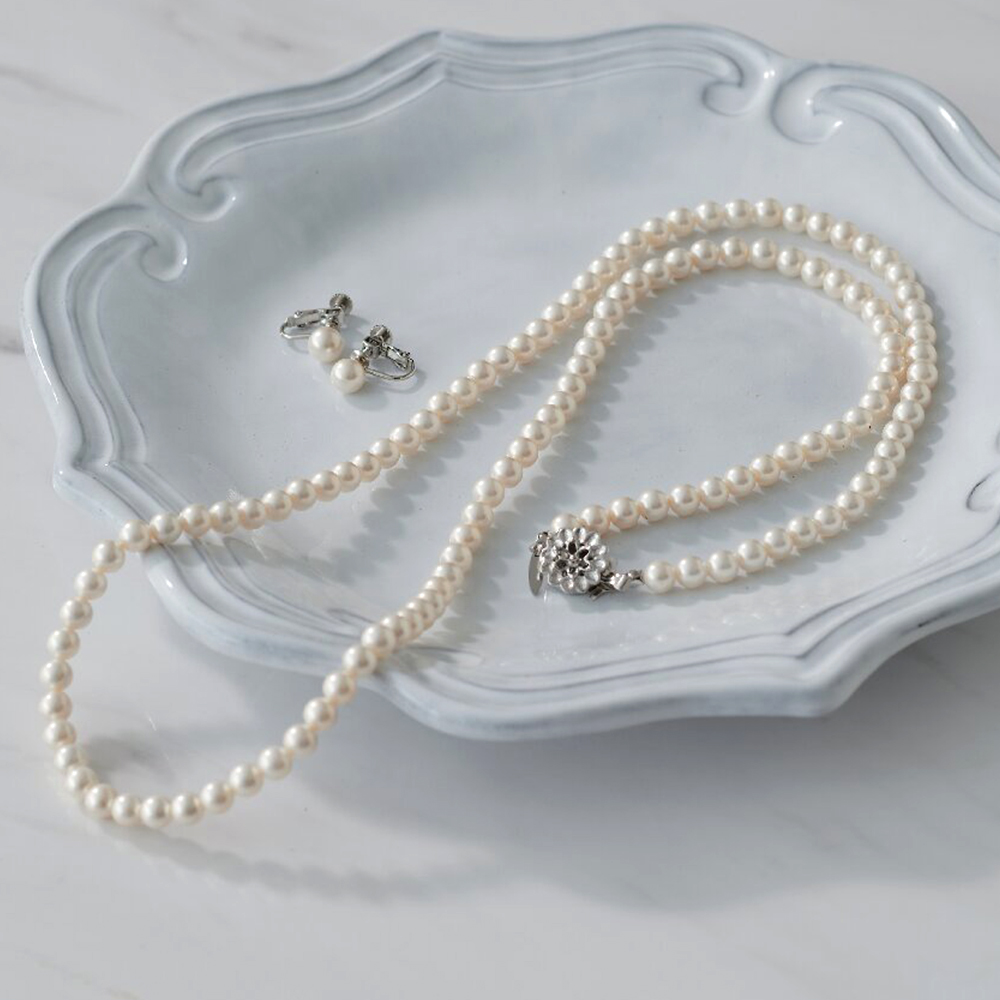 ドゥー ナイスクラップ ロングネックレス・イヤリングセット(ホワイト)