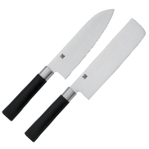 濃州孫六作 三徳・菜切包丁セット(和式黒柄)