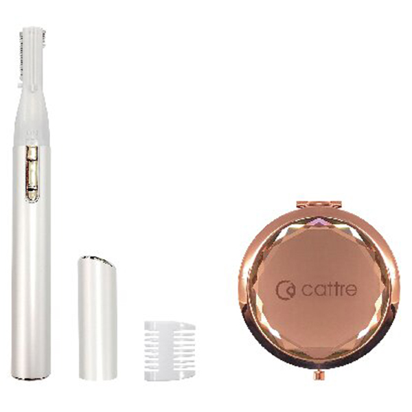 カトレ フェイスシェーバー＆拡大鏡コンパクト2面ミラー