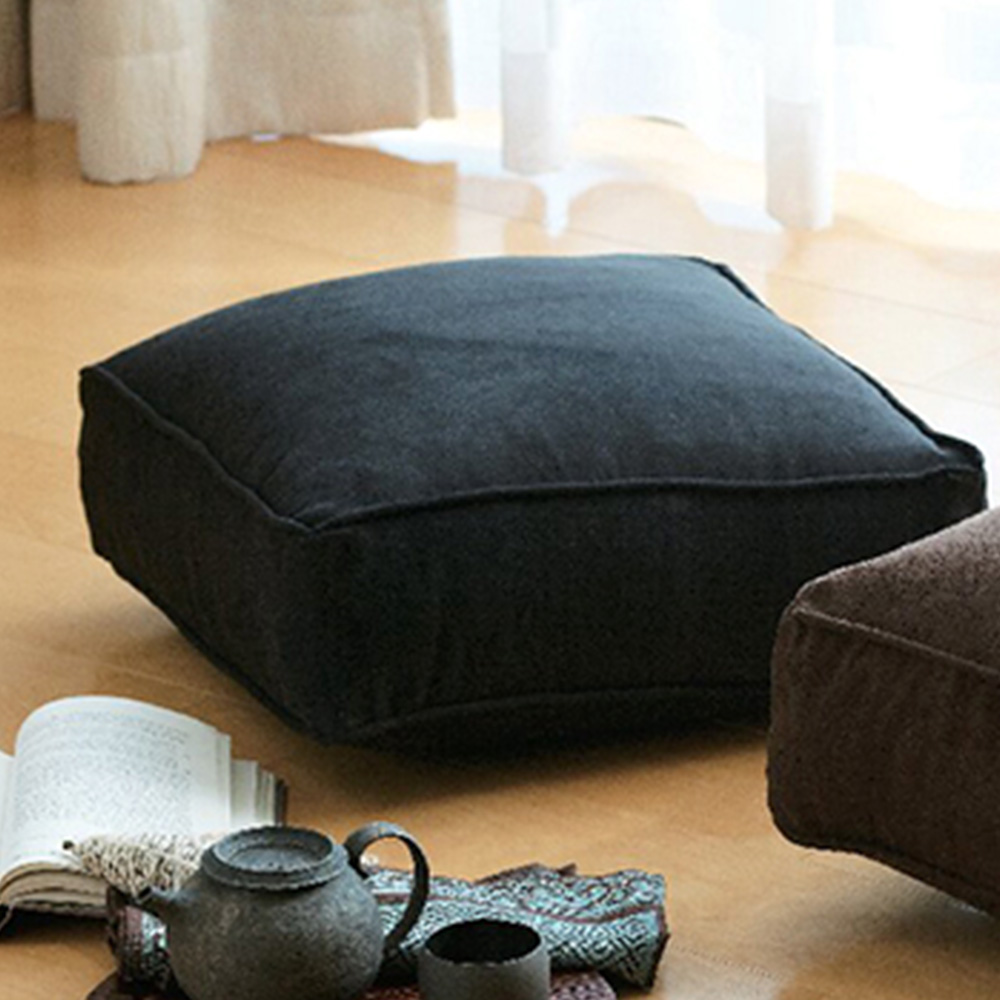 マイクロスエード座布団クッション(ブラック)