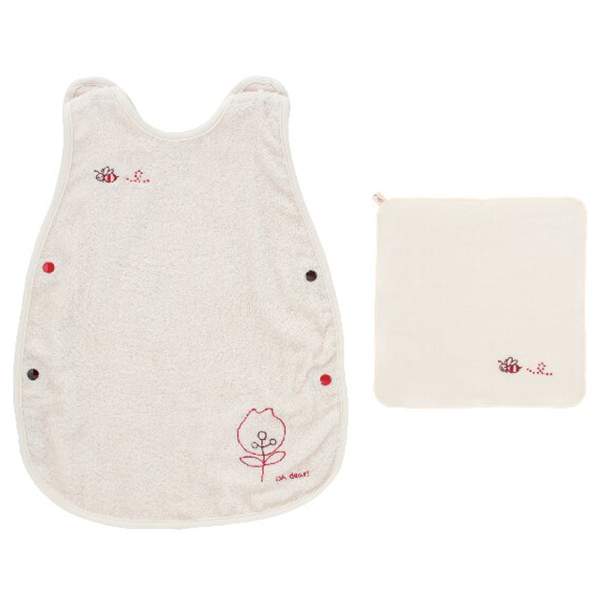 オルネット ミツバチスリーパー・刺繍ガーゼハンカチセット