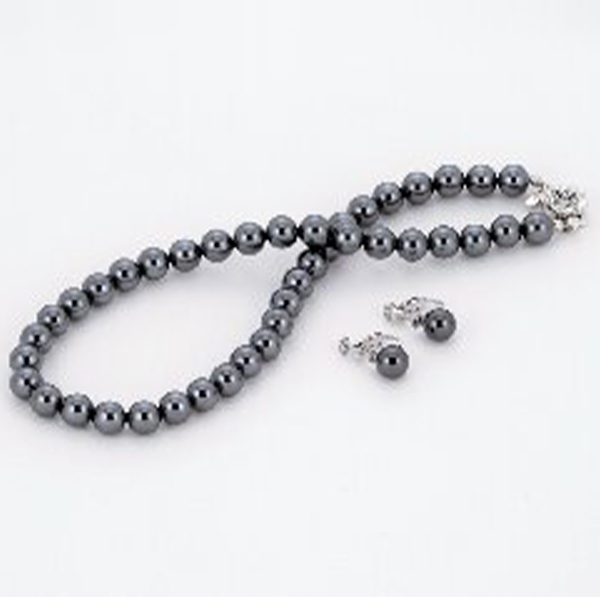 ドゥー ナイスクラップ ネックレス・イヤリングセット(ダークグレー)