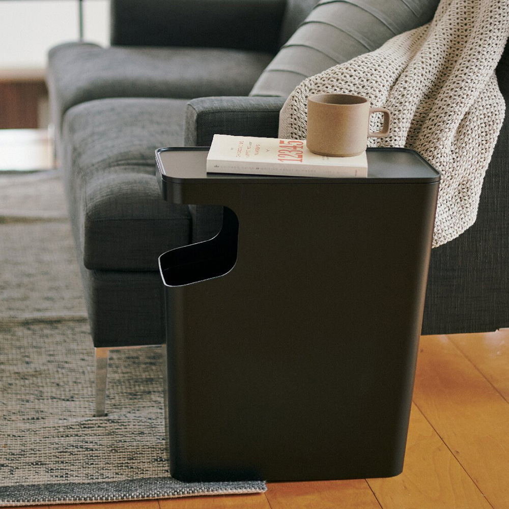 ダストボックス&サイドテｰブル　タワｰ　(ブラック)