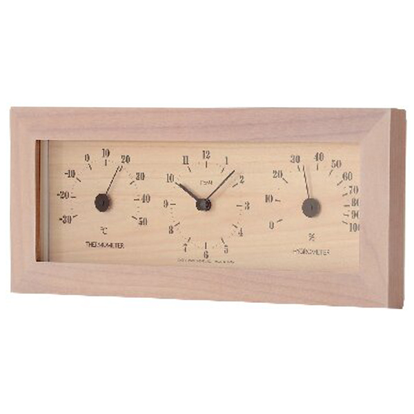フォレ 温・湿・時計(ナチュラル)