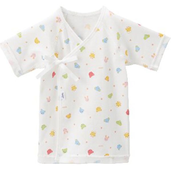 ミキハウス 短肌着2枚セット(どうぶつ柄)