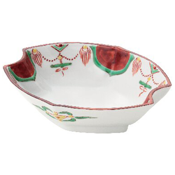 九谷焼 瓔珞文様舟形向付