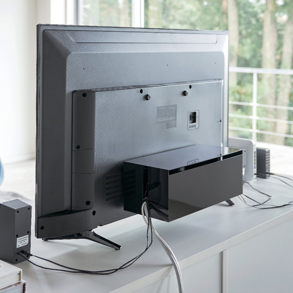 テレビ裏ケーブルボックス(ブラック)