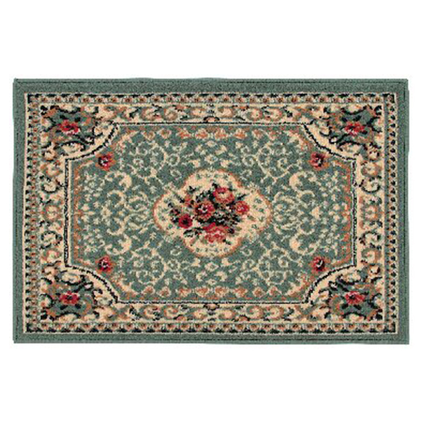 ウィルトン織マット(フラワー グリーン)