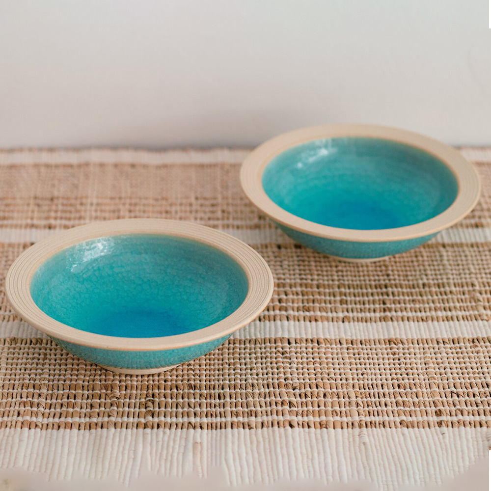 瀬戸焼 トルコブルー ペアボウル