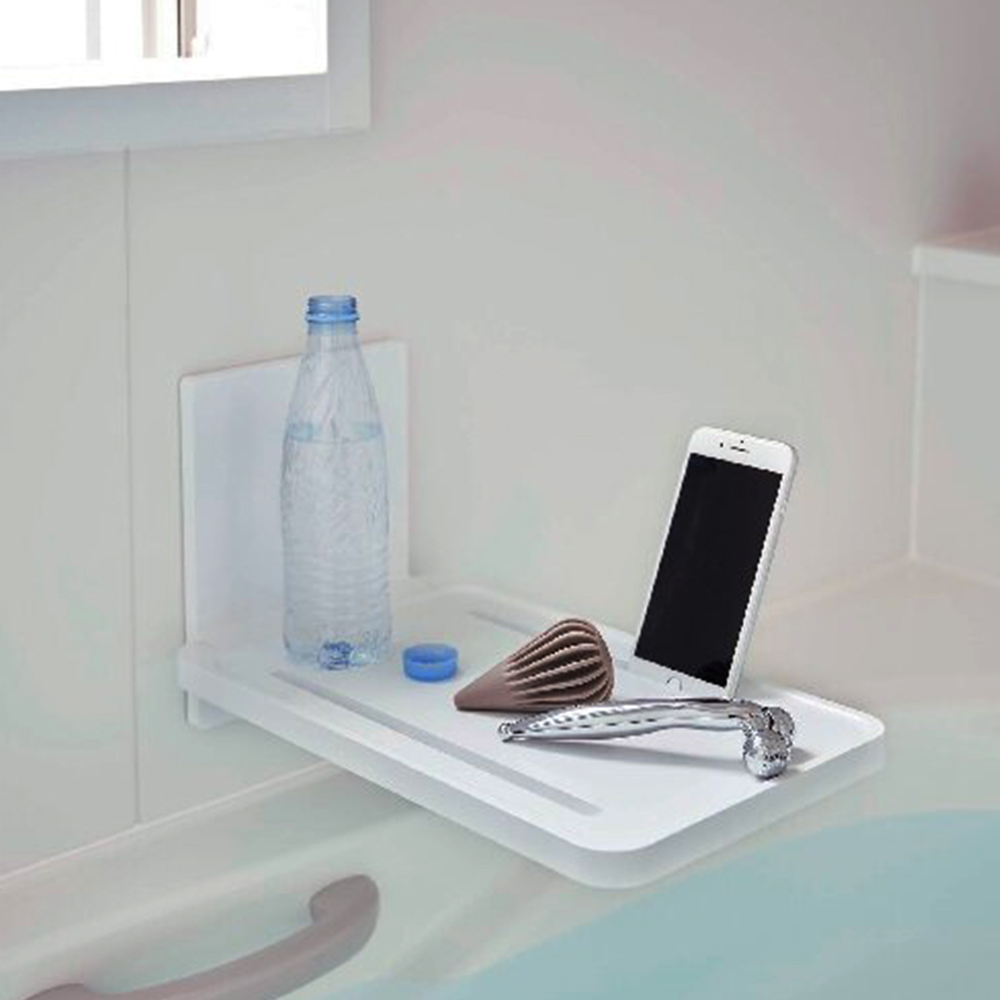 マグネットバスルーム折り畳み棚(ホワイト)