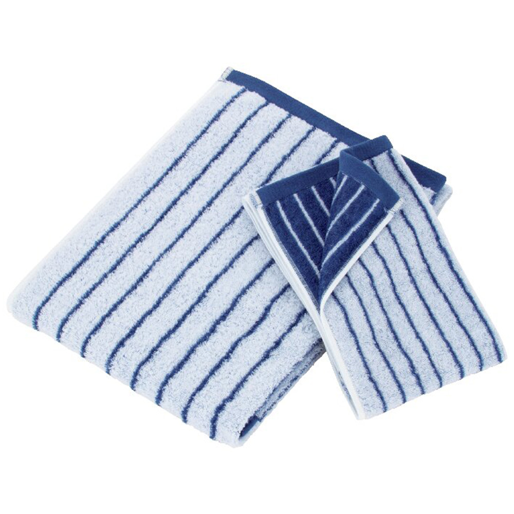 ストライプ タオルセット(ブルー)