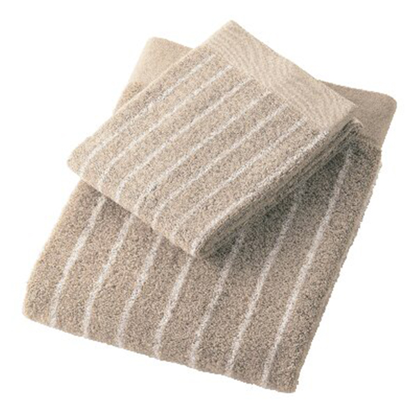 ピンストライプタオルセット(ベージュ)