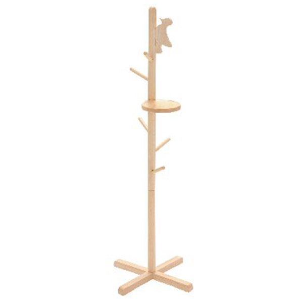 ポールハンガー キツツキ(トレー付)(ナチュラル)