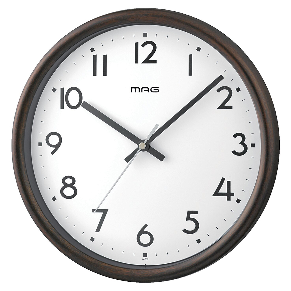 電波掛時計 (ブラウン)