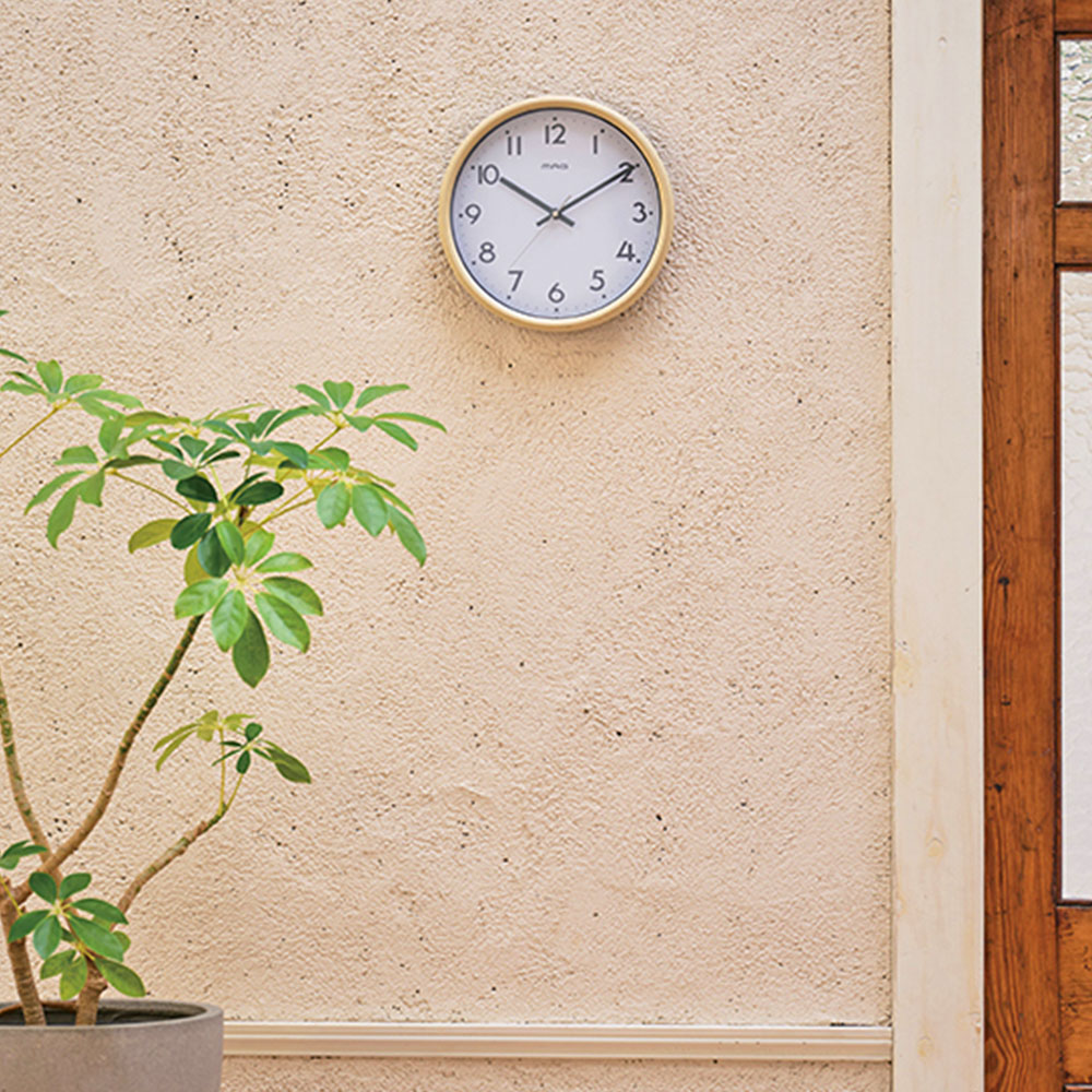 電波掛時計 (アイボリー)