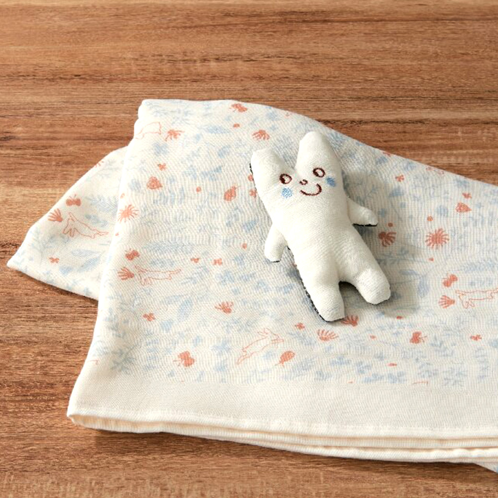 オルネット ガーゼケット・にぎにぎセット(ブルー)