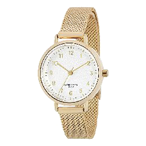 10気圧防水メッシュベルトウオッチ(ゴールド色)