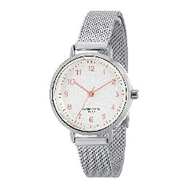 10気圧防水メッシュベルトウオッチ(シルバー色)