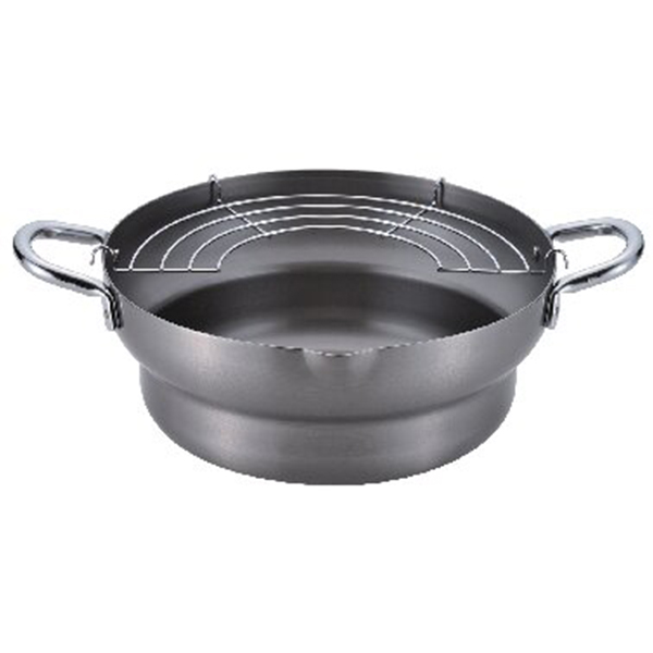 千歳 鉄共柄段付揚げ鍋24cm