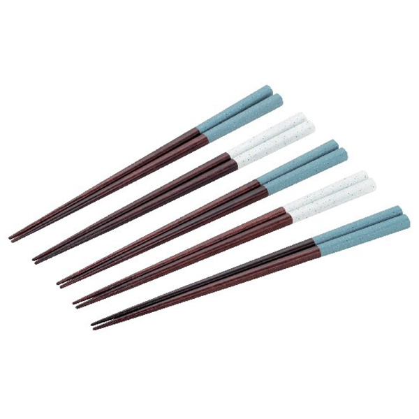 アマオト 箸5膳セット(ホワイト・ブルー)