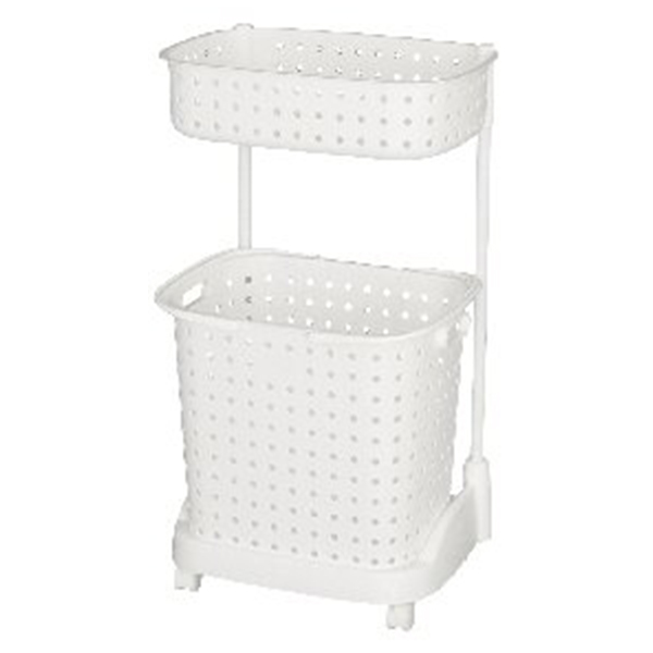 ランドリーバスケット2段(ホワイト)