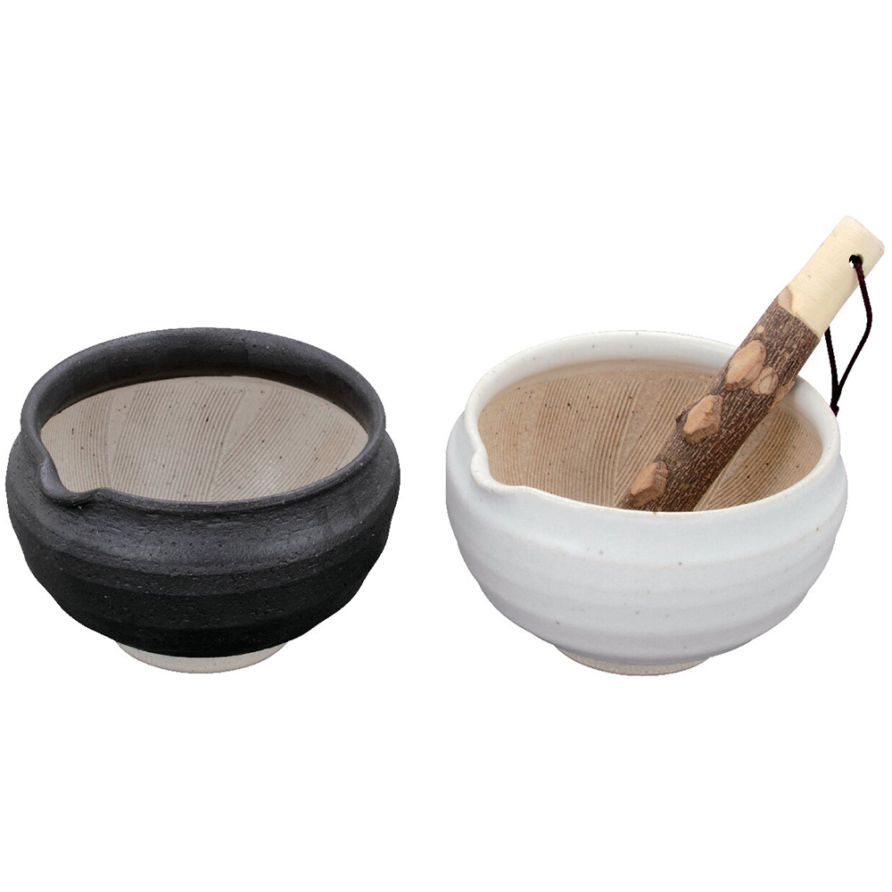 白黒ペアすり鉢(スリ棒付)