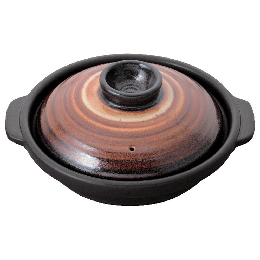 志野化粧土鍋23cm(黒)