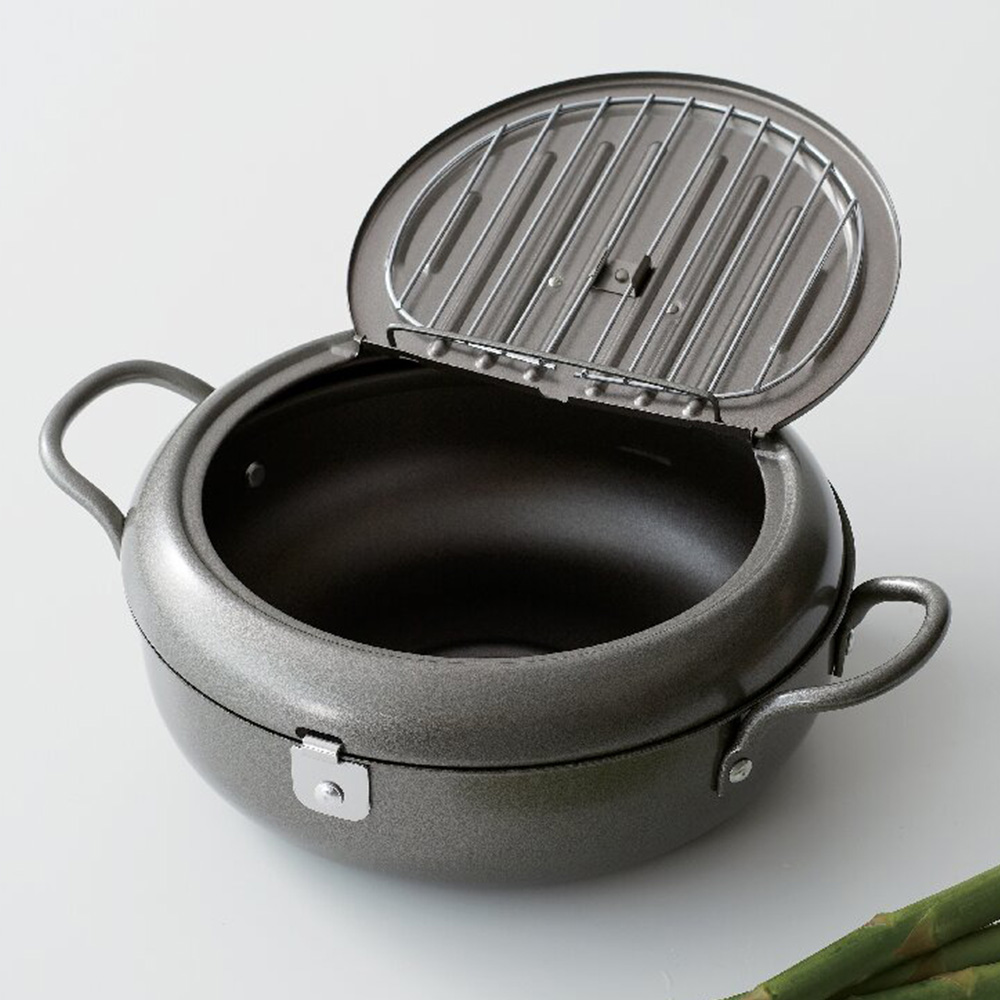 天壱 蓋付天ぷら鍋22cm