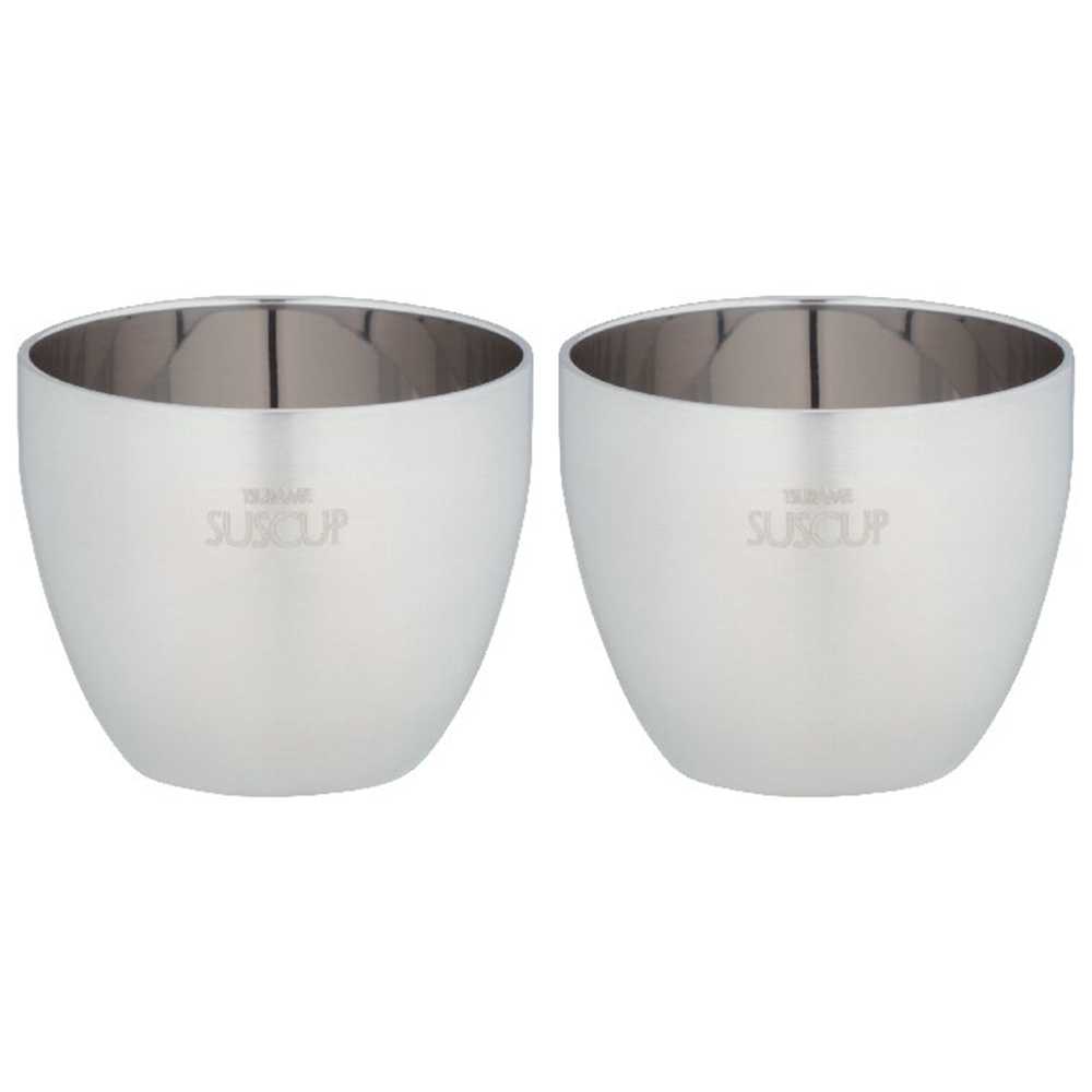 ステンレス二重構造ぐい呑みペア