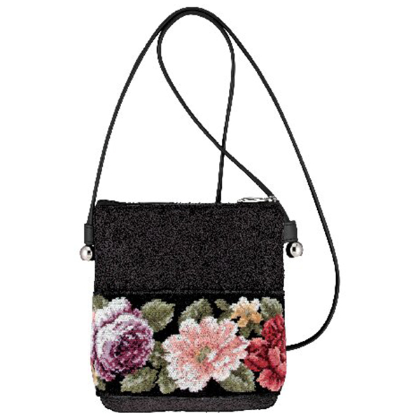 シェニール織ミニショルダーバッグ(ローズ柄)