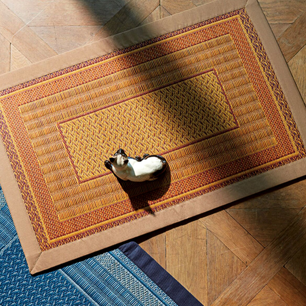 国産い草玄関マット モダン柄(ベージュ)