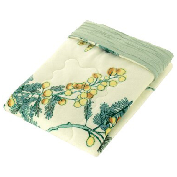 ミアミモザ もこふあニット・プリントマイクロ リバーシブルハーフケット(グリーン)