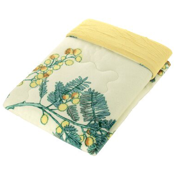 ミアミモザ もこふあニット・プリントマイクロ リバーシブルハーフケット(イエロー)