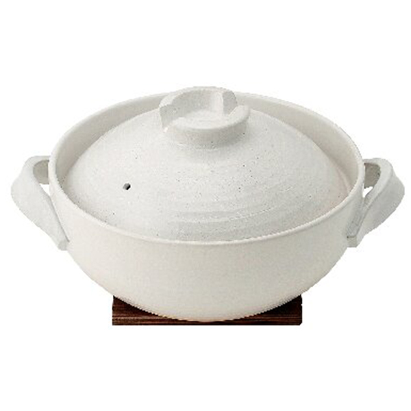 土鍋(焼杉板付)(白)