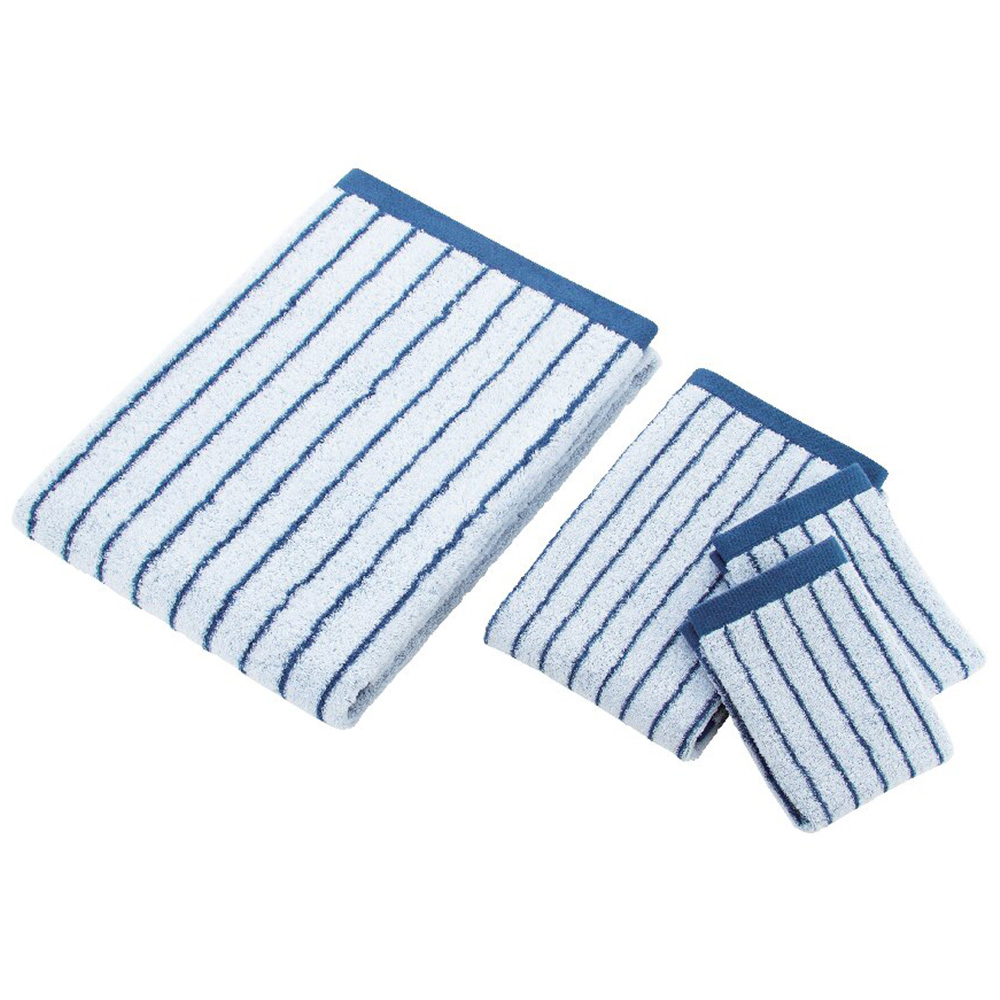 ストライプ タオルセット(ブルー)