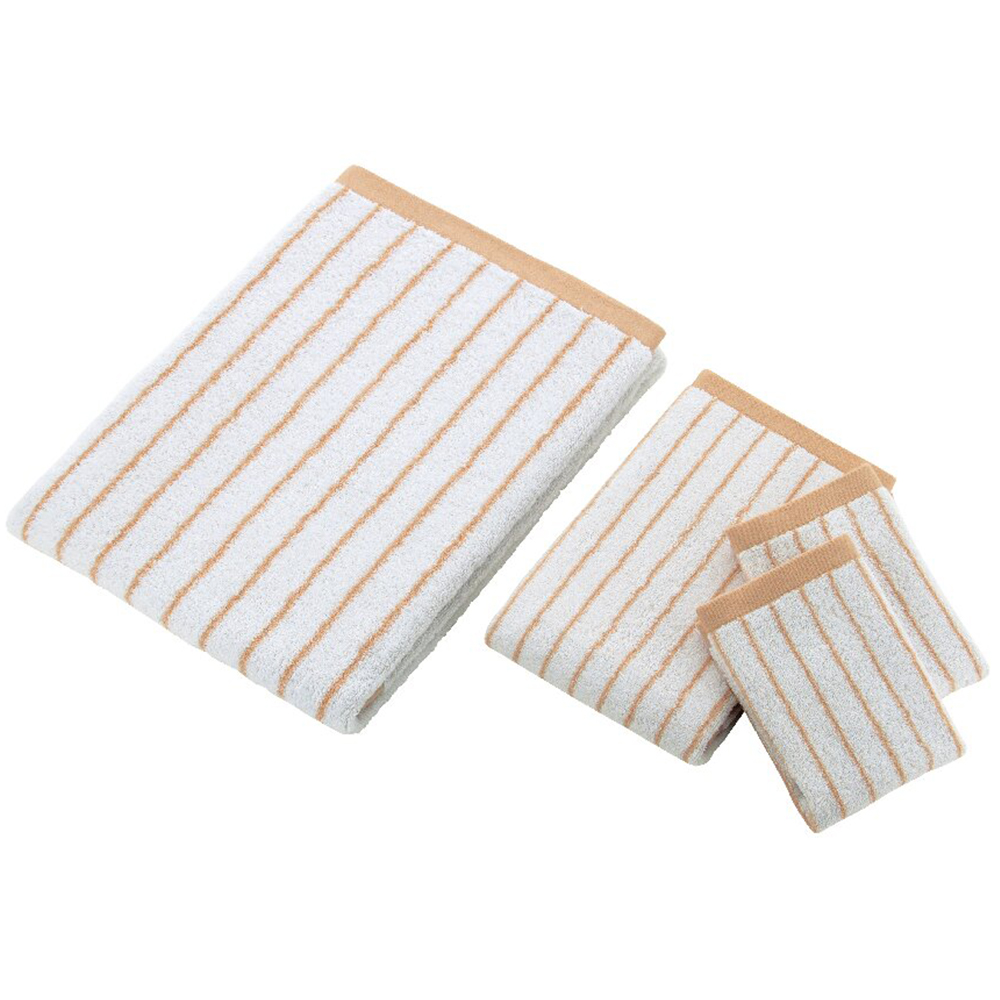 ストライプ タオルセット(ベージュ)