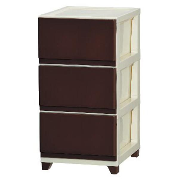 デコニーチェスト 3段(ブラウン)