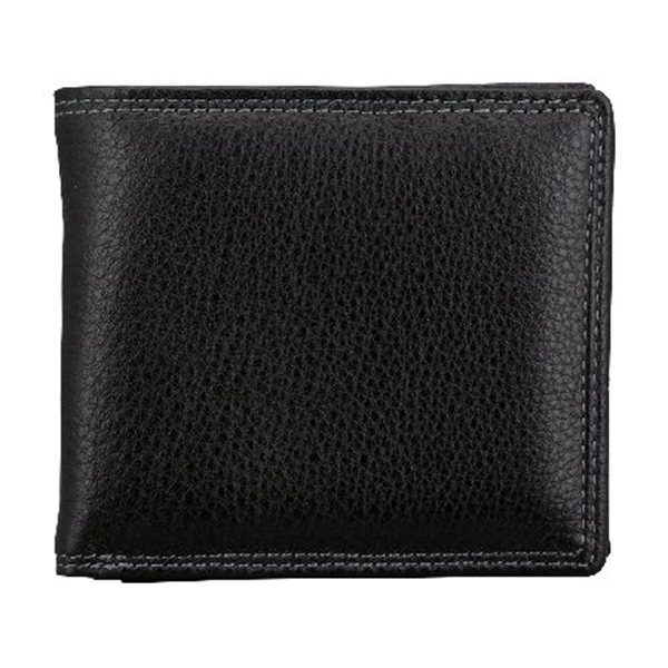 カンサイセレクション メンズダブルステッチ折財布(ブラック)