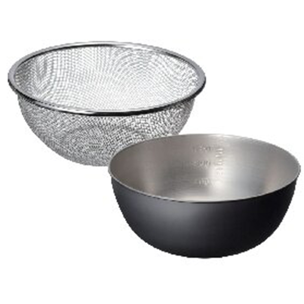 おかって印 ステンレスボウル・ザルセット(18cm)