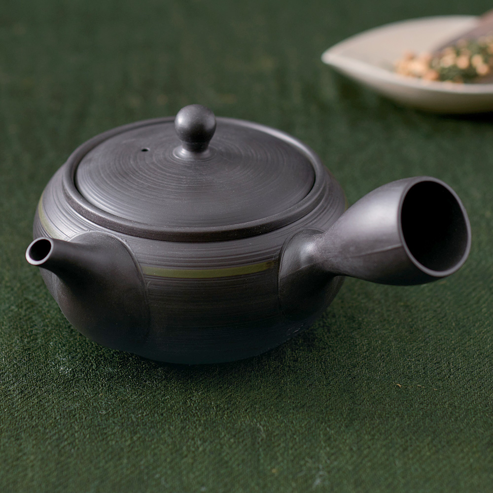 常滑焼 黒泥緑急須 セラメッシュ