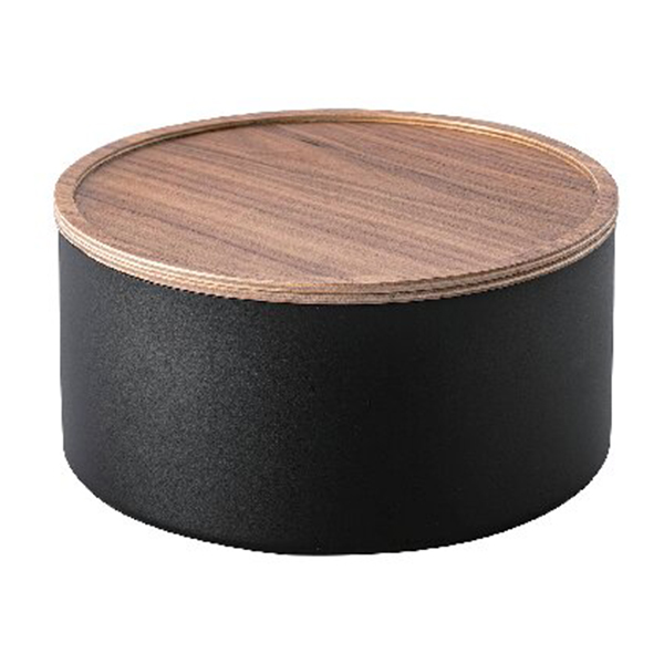 蓋付き収納ケースラウンド深型(ブラウン)