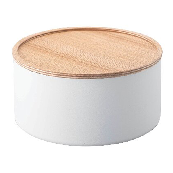 蓋付き収納ケースラウンド深型(ナチュラル)