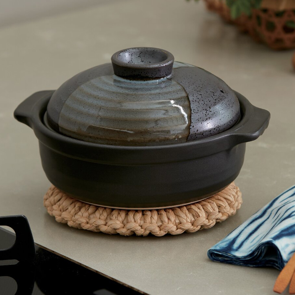 山がすみ蒸し器付き土鍋19cm