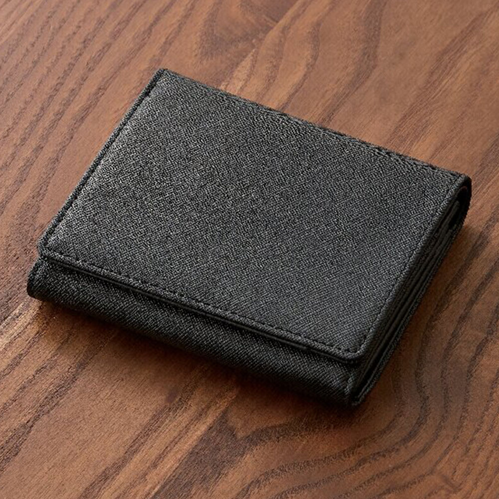 インディヴィ レディース二つ折財布(ブラック)