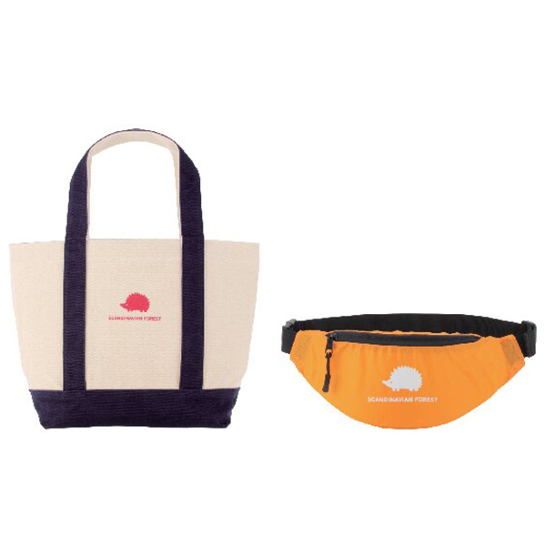 スカンジナビアンフォレスト アクティブポーチ・ミニトートセット(ネイビー/オレンジ)