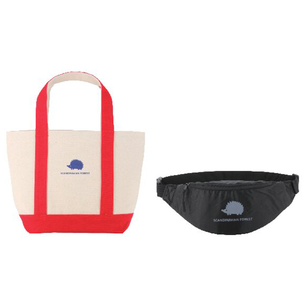 スカンジナビアンフォレスト アクティブポーチ・ミニトートセット(レッド/ブラック)