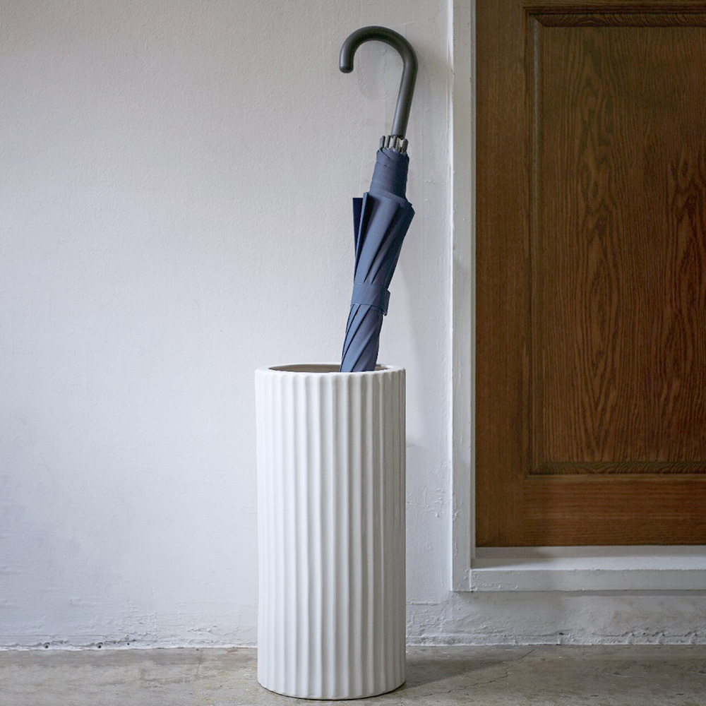 陶器傘立て(ホワイト)