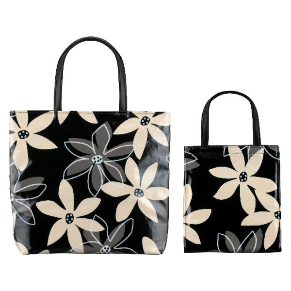 花柄手提げセット(ブラック)