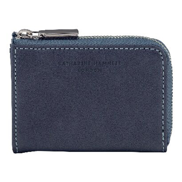 キャサリン ハムネット ロンドン L字ファスナー小銭入れ(ネイビー)