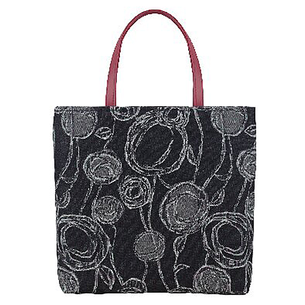 レーヌネイビー デニム手提げバッグ